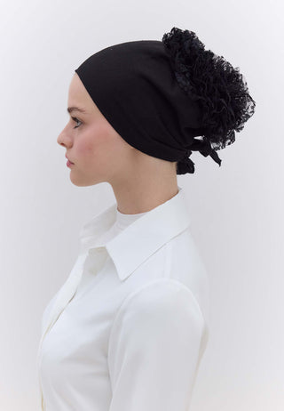 Eva Lace Bun Cover Black