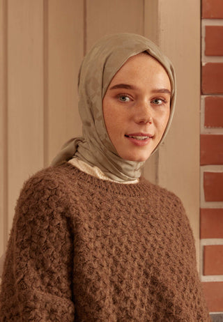Houndstooth Jacquard Hijab Light Taupe