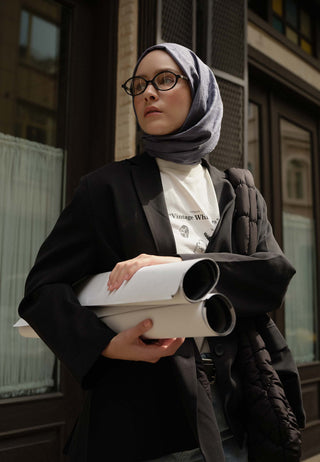 Bamboo Hijab Blue-Gray