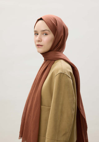 Thin Cotton Voile Hijab Copper