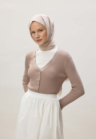 İNCE PAMUK VUAL ŞAL BEJ