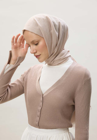İNCE PAMUK VUAL ŞAL BEJ