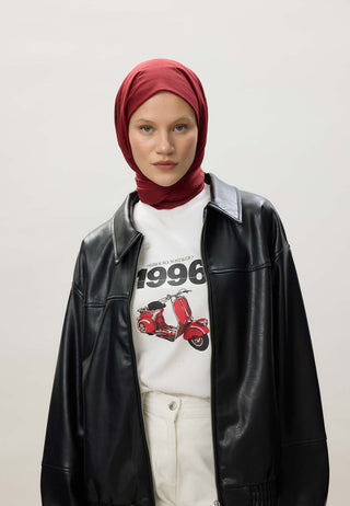 İNCE PAMUK VUAL ŞAL BORDO