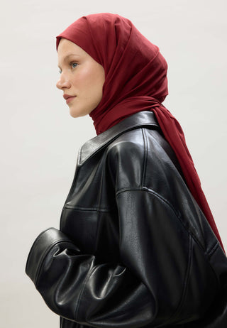 İNCE PAMUK VUAL ŞAL BORDO