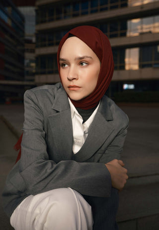 İNCE PAMUK VUAL ŞAL BORDO