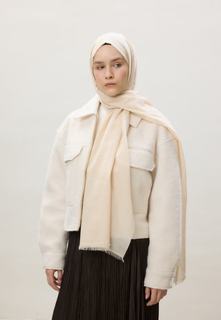Thin Cotton Voile Hijab Ivory Beige
