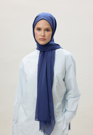 Thin Cotton Voile Hijab Midnight Blue