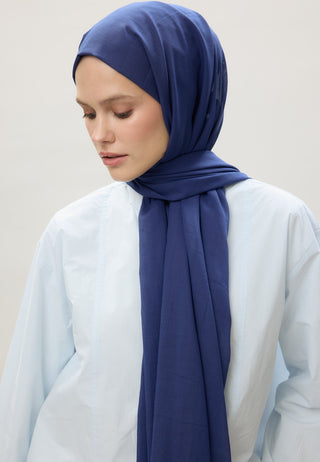 Thin Cotton Voile Hijab Midnight Blue