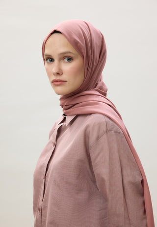 Thin Cotton Voile Hijab Rose Pink