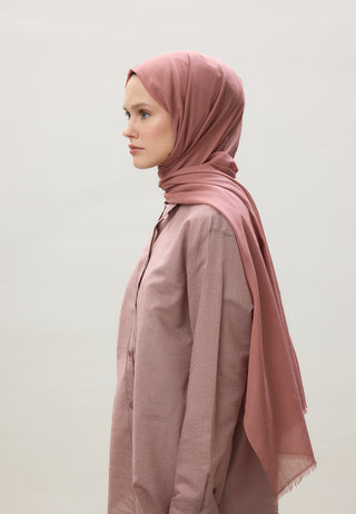 Thin Cotton Voile Hijab Rose Pink
