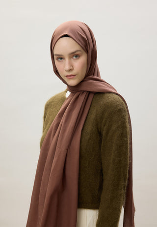Thin Cotton Voile Hijab Cocoa