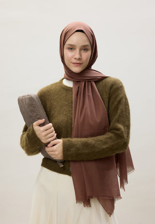 Thin Cotton Voile Hijab Cocoa