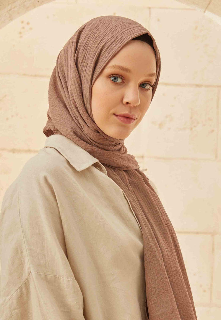 Organic Cotton Hijab Pastel Brown