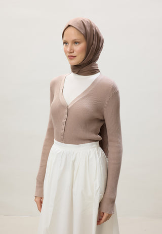 Thin Cotton Voile Hijab Dark Taupe