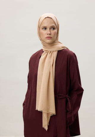 İNCE PAMUK VUAL ŞAL KREM