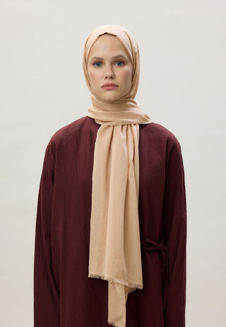 İNCE PAMUK VUAL ŞAL KREM