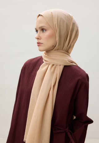 İNCE PAMUK VUAL ŞAL KREM