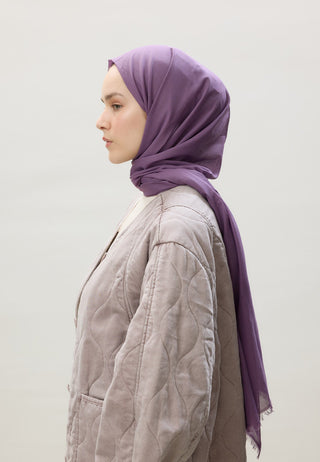 İNCE PAMUK VUAL ŞAL LAVANTA
