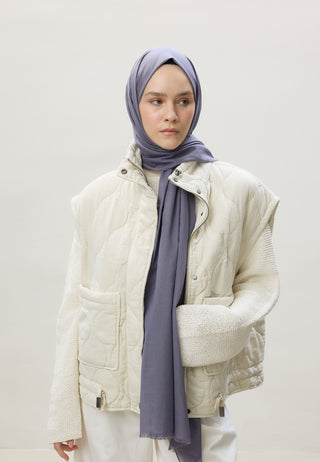 Thin Cotton Voile Hijab Blue-Gray