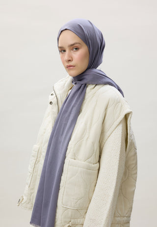 Thin Cotton Voile Hijab Blue-Gray