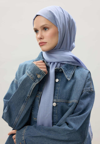 İNCE PAMUK VUAL ŞAL MİSTİK MAVİ
