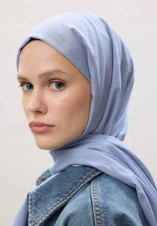 İNCE PAMUK VUAL ŞAL MİSTİK MAVİ