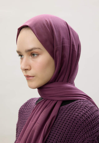 Thin Cotton Voile Hijab Plum