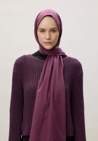 Thin Cotton Voile Hijab Plum