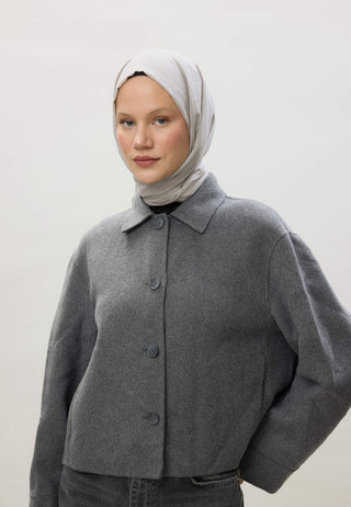 İNCE PAMUK VUAL ŞAL SICAK GRİ