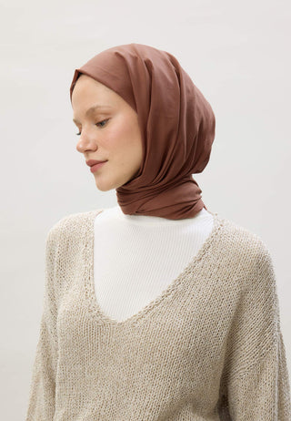 İNCE PAMUK VUAL ŞAL SICAK KAHVE