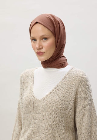 İNCE PAMUK VUAL ŞAL SICAK KAHVE