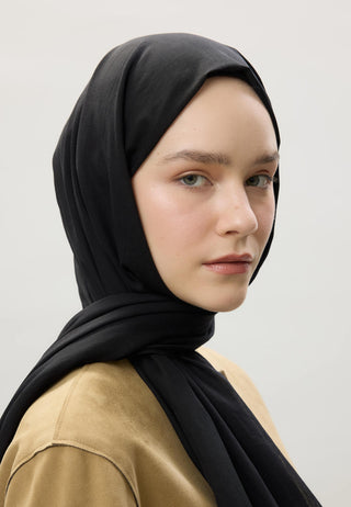 İNCE PAMUK VUAL ŞAL SİYAH