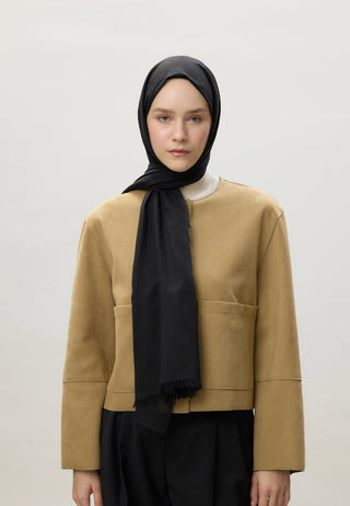 İNCE PAMUK VUAL ŞAL SİYAH