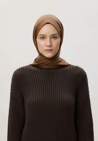 Thin Cotton Voile Hijab Latte Brown