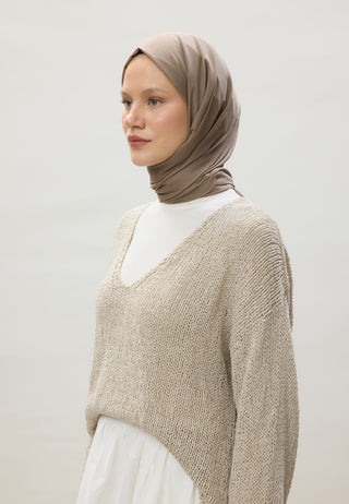 Thin Cotton Voile Hijab Dusty Brown