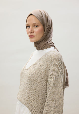 Thin Cotton Voile Hijab Dusty Brown