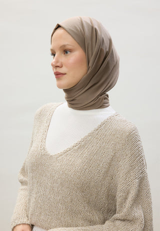 Thin Cotton Voile Hijab Dusty Brown