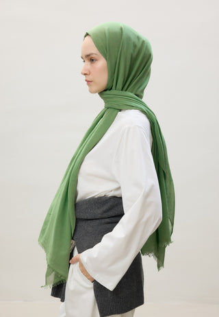 Thin Cotton Voile Hijab Leaf Green