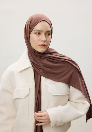 Jersey Hijab Reddish Brown
