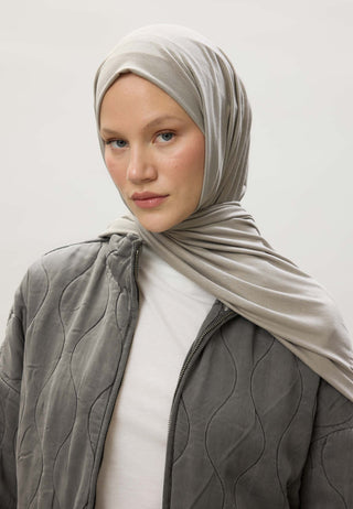 Jersey Hijab Metallic Gray