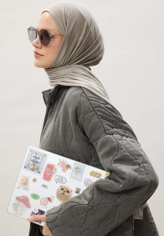 Jersey Hijab Metallic Gray