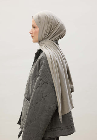 Jersey Hijab Metallic Gray