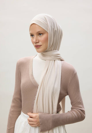 Jersey Hijab Ivory Beige