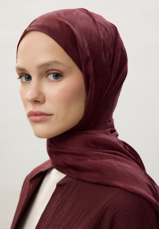 Houndstooth Jacquard Hijab Burgundy