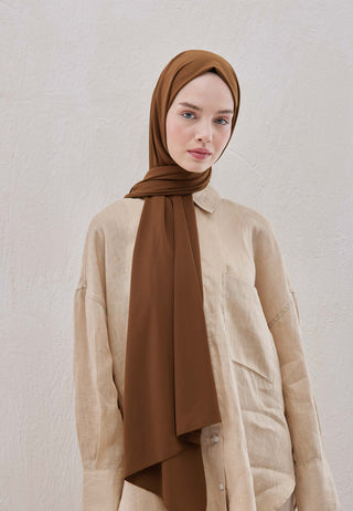 Medina Silk Hijab Chocolate Brown