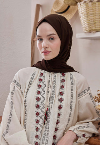 Medina Silk Hijab Deep Brown