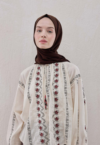 Medina Silk Hijab Deep Brown