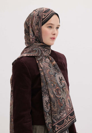 AMORA DESEN ŞAL SİYAH