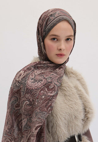 Amora Patterned Hijab Vintage Rose