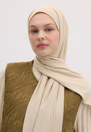 Bamboo Jersey Hijab Beige